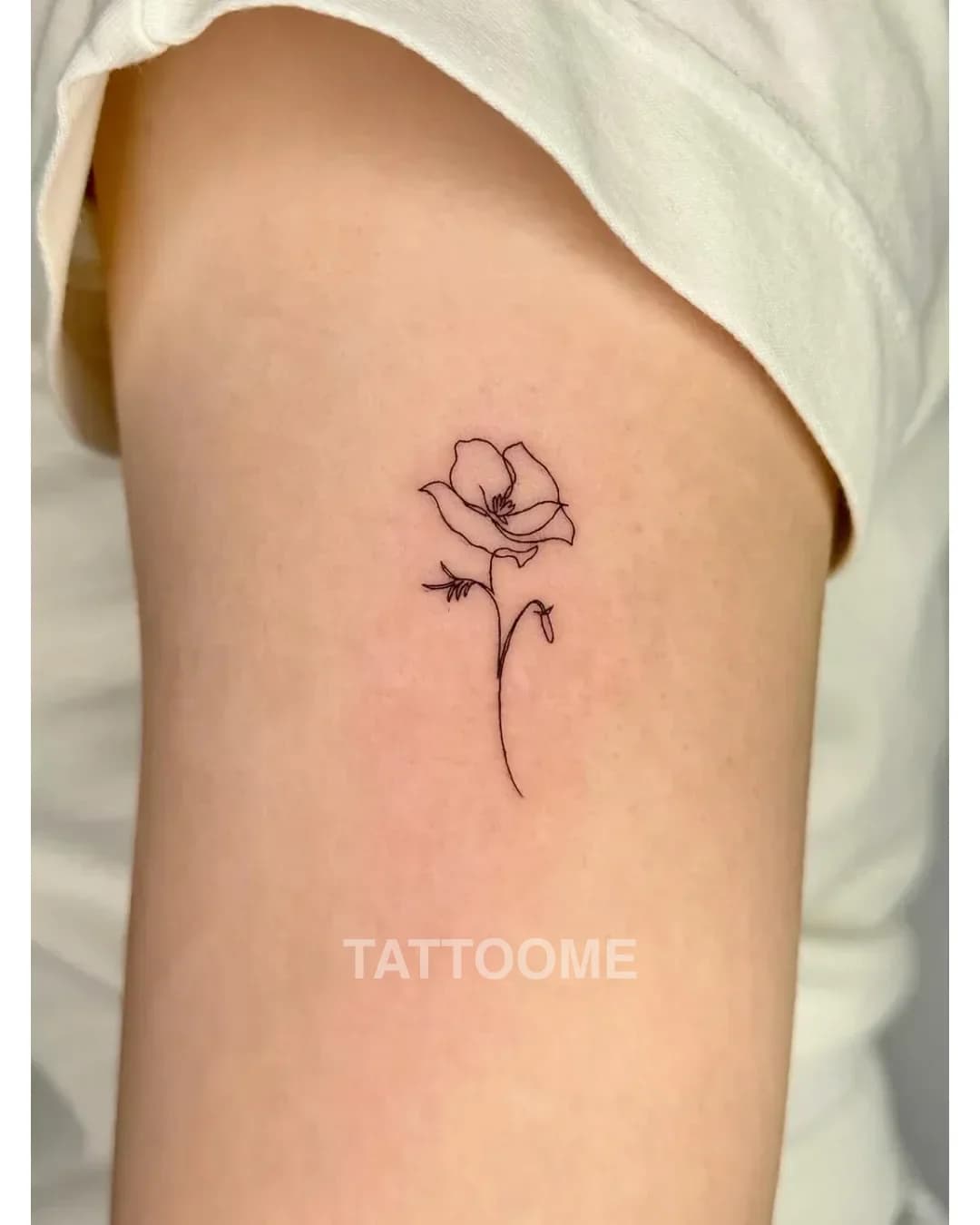 라인워크 꽃 - jjun_tattoo