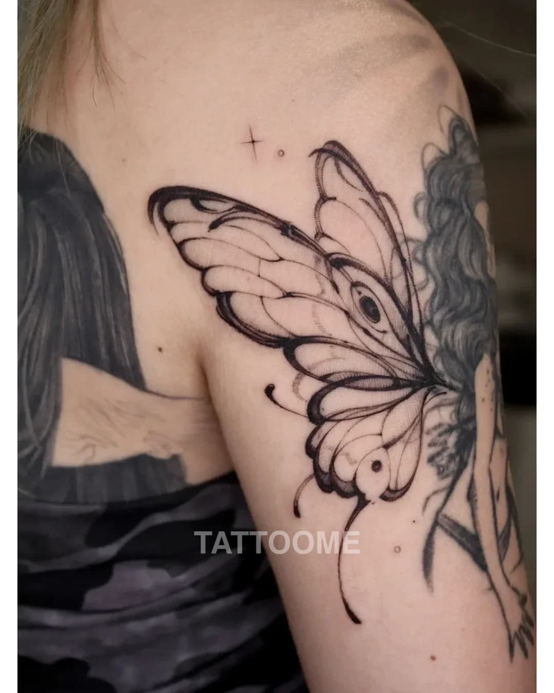 블랙워크 나비5 - tattoo_chamsae