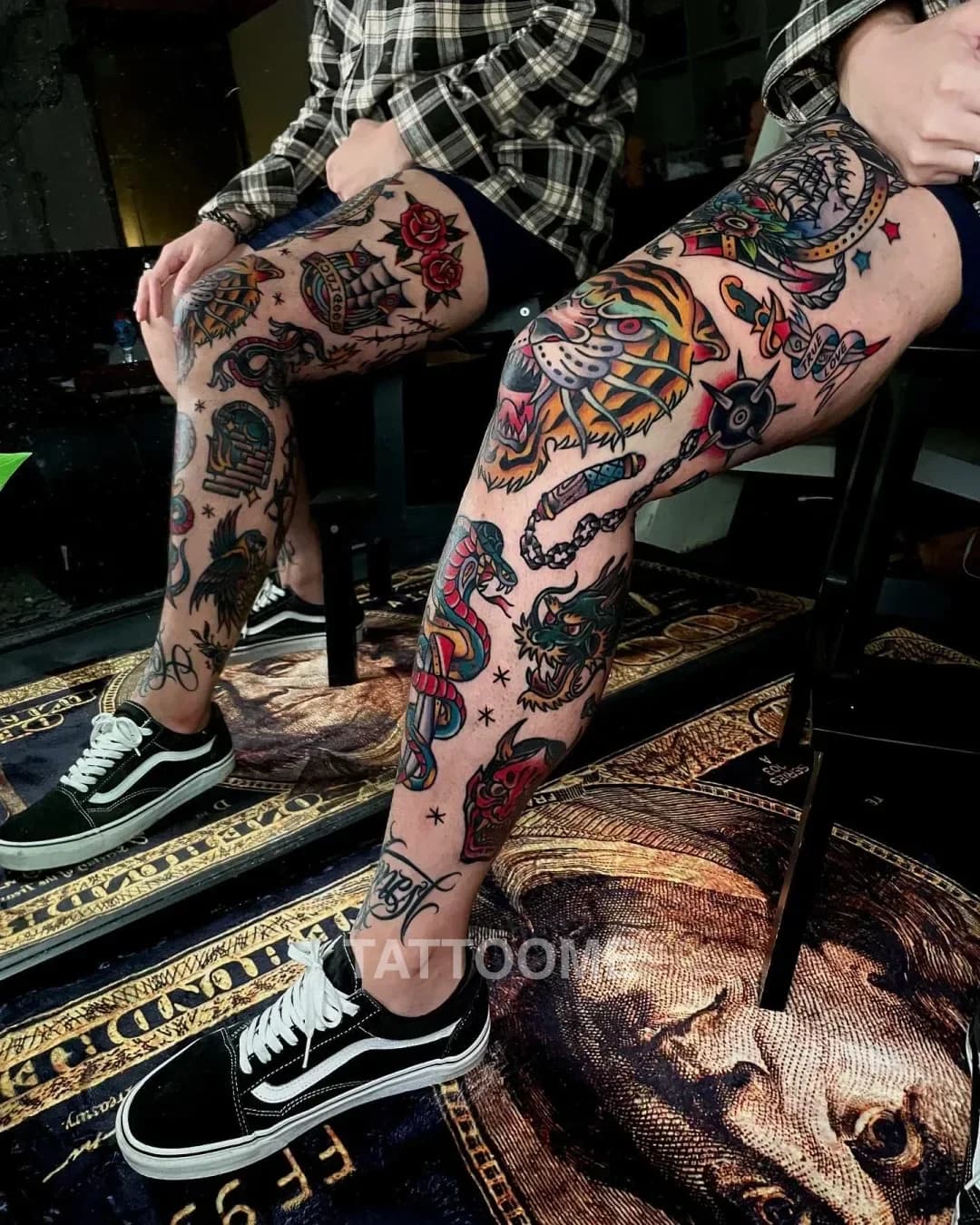 올드스쿨 다리 - sincejoo_tattooer 1