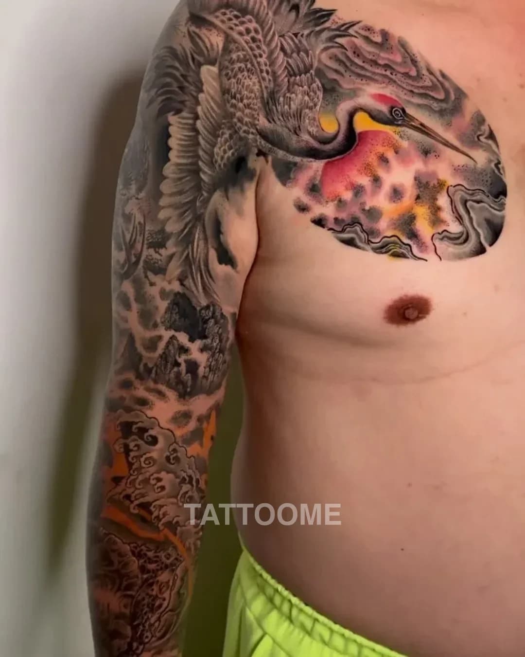 리얼리스틱 학 긴팔 - yeountattoo