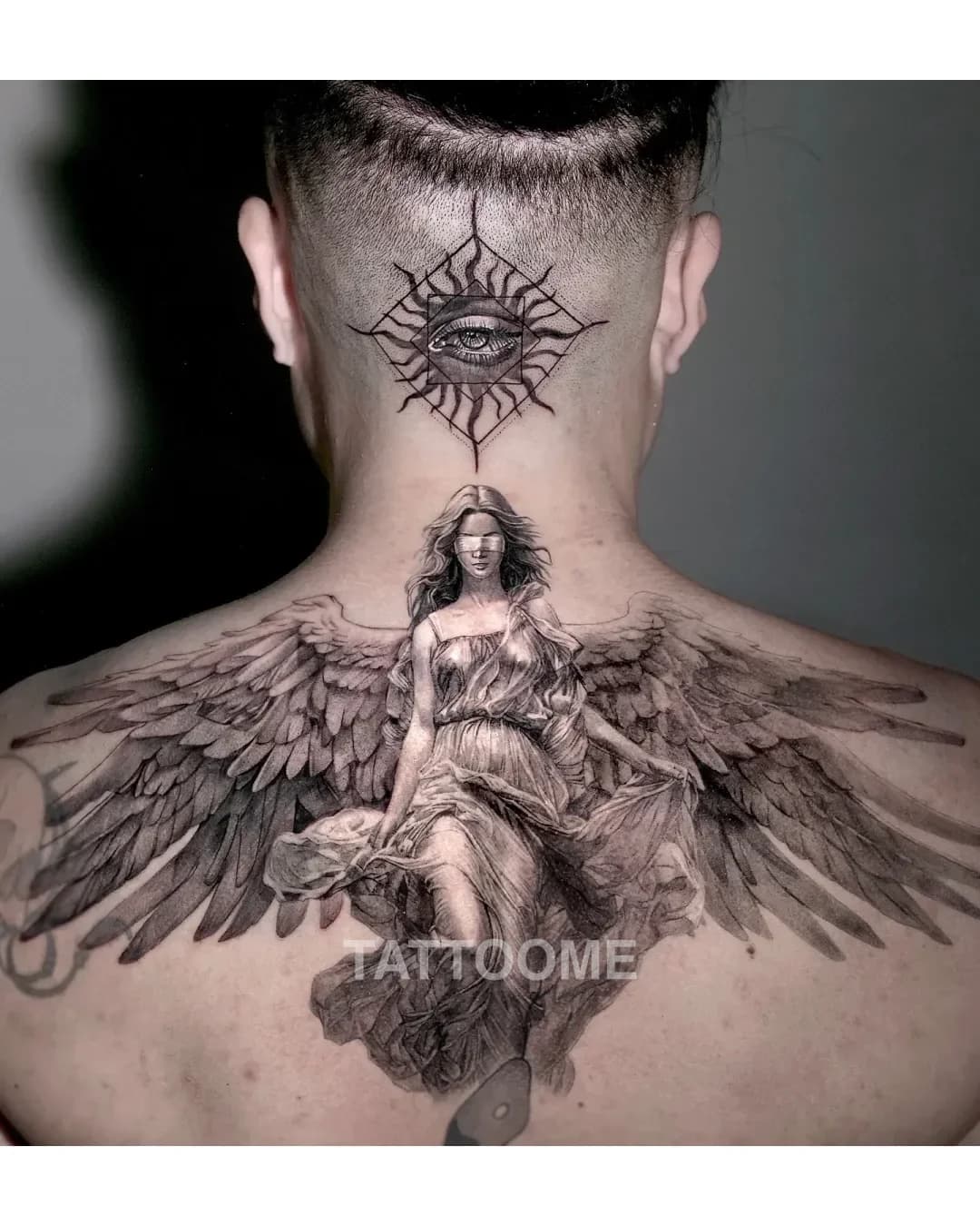 블랙앤그레이 천사 - mabi_tattooer
