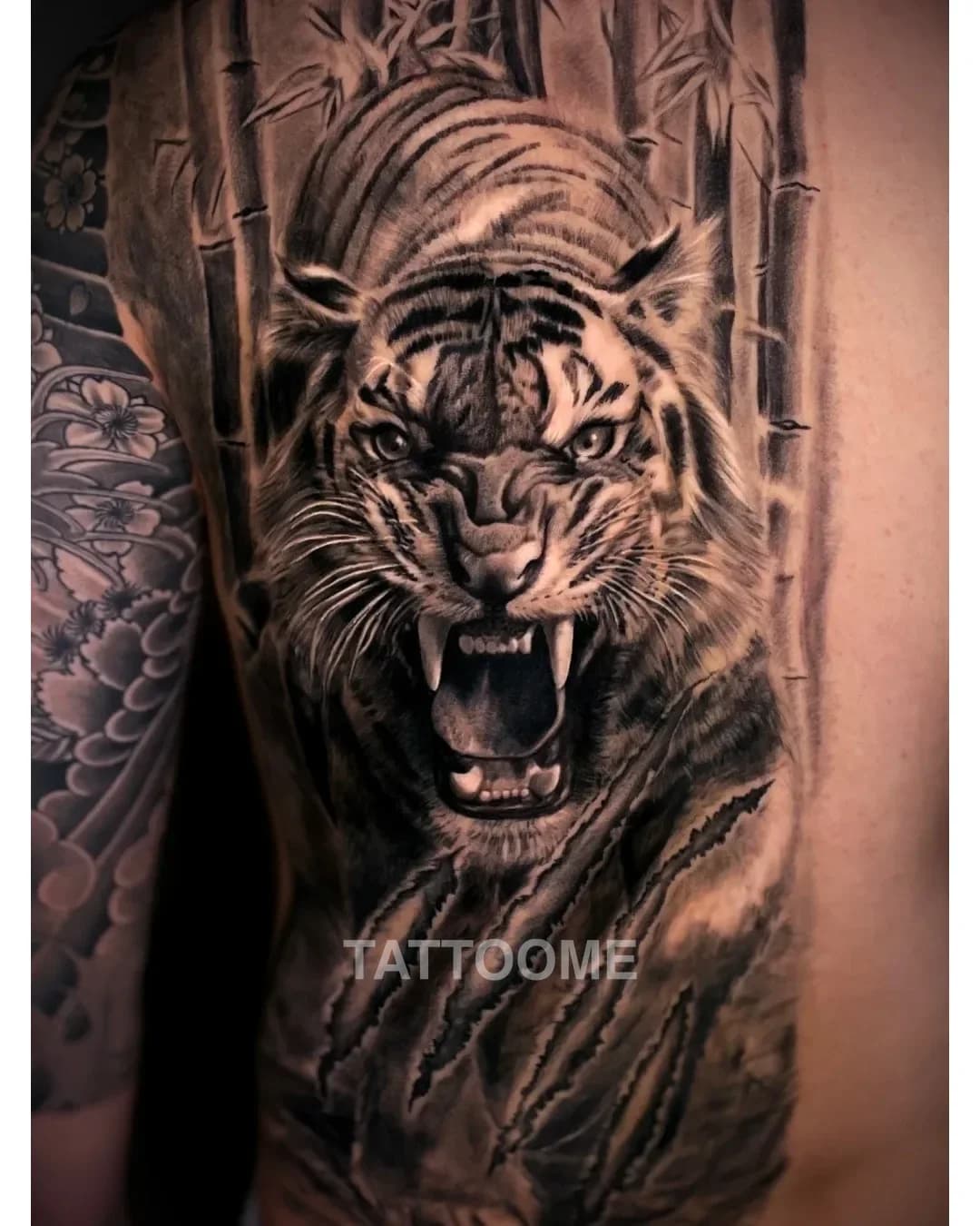 블랙앤그레이 호랑이 - haemong_tattooer