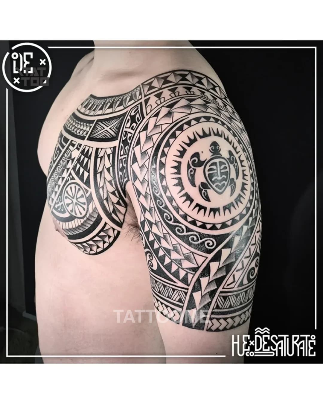 폴리네시안 가슴반팔1 - hue_tatt