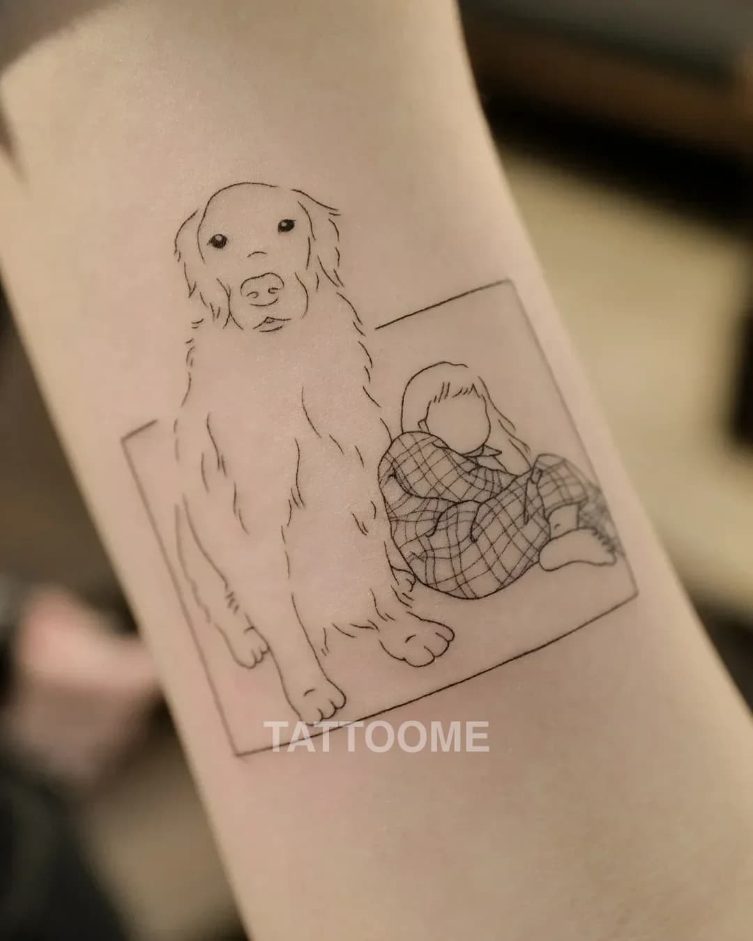 라인워크 강아지 - lime_tattoo