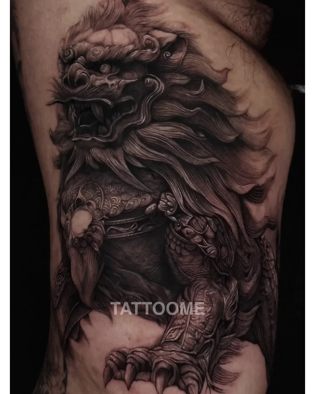 블랙앤그레이 해태 - haak_tattoo