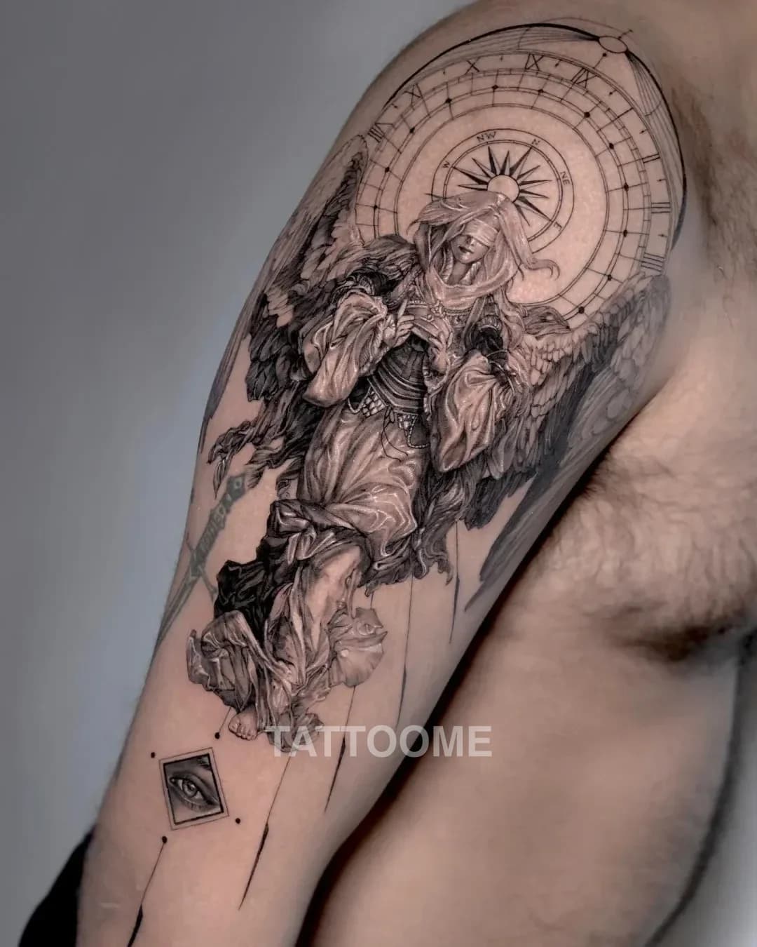 블랙앤그레이 천사 - mabi_tattooer
