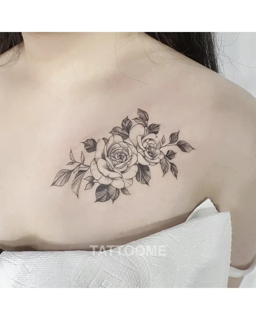라인워크 꽃 - tattooist_myoan