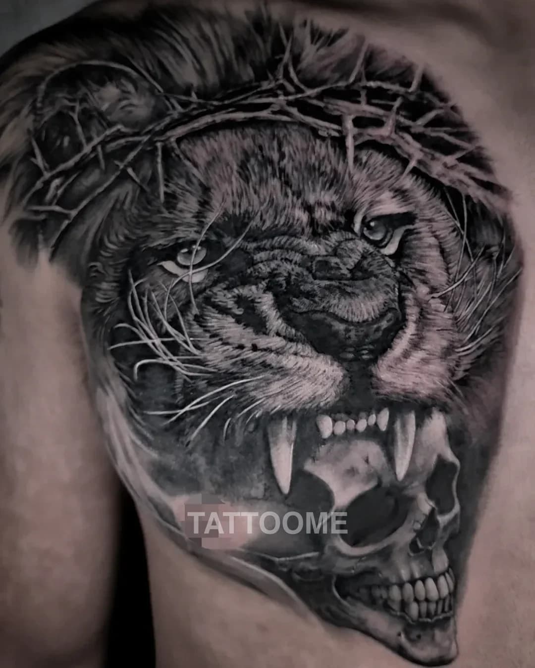 블랙앤그레이 사자 - tattooist_judan_bg
