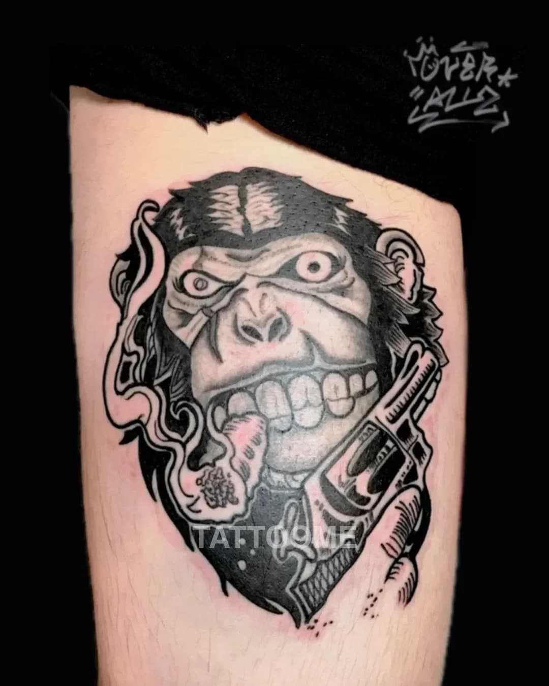 블랙워크 원숭이 - overallz_tattoo