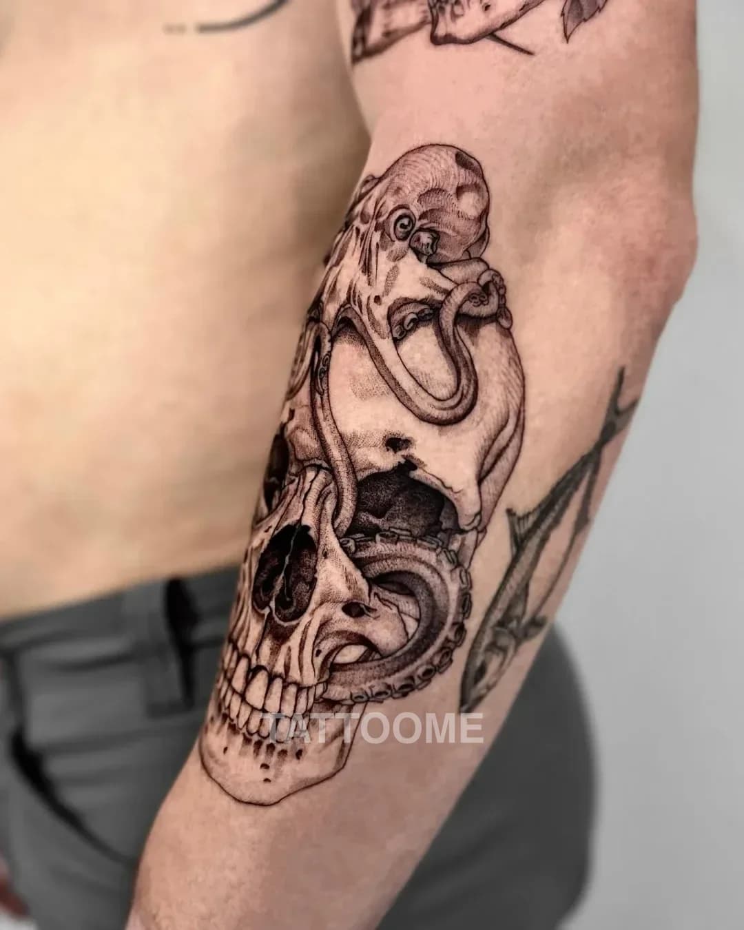 블랙앤그레이 해골 - nero_tattooer 3