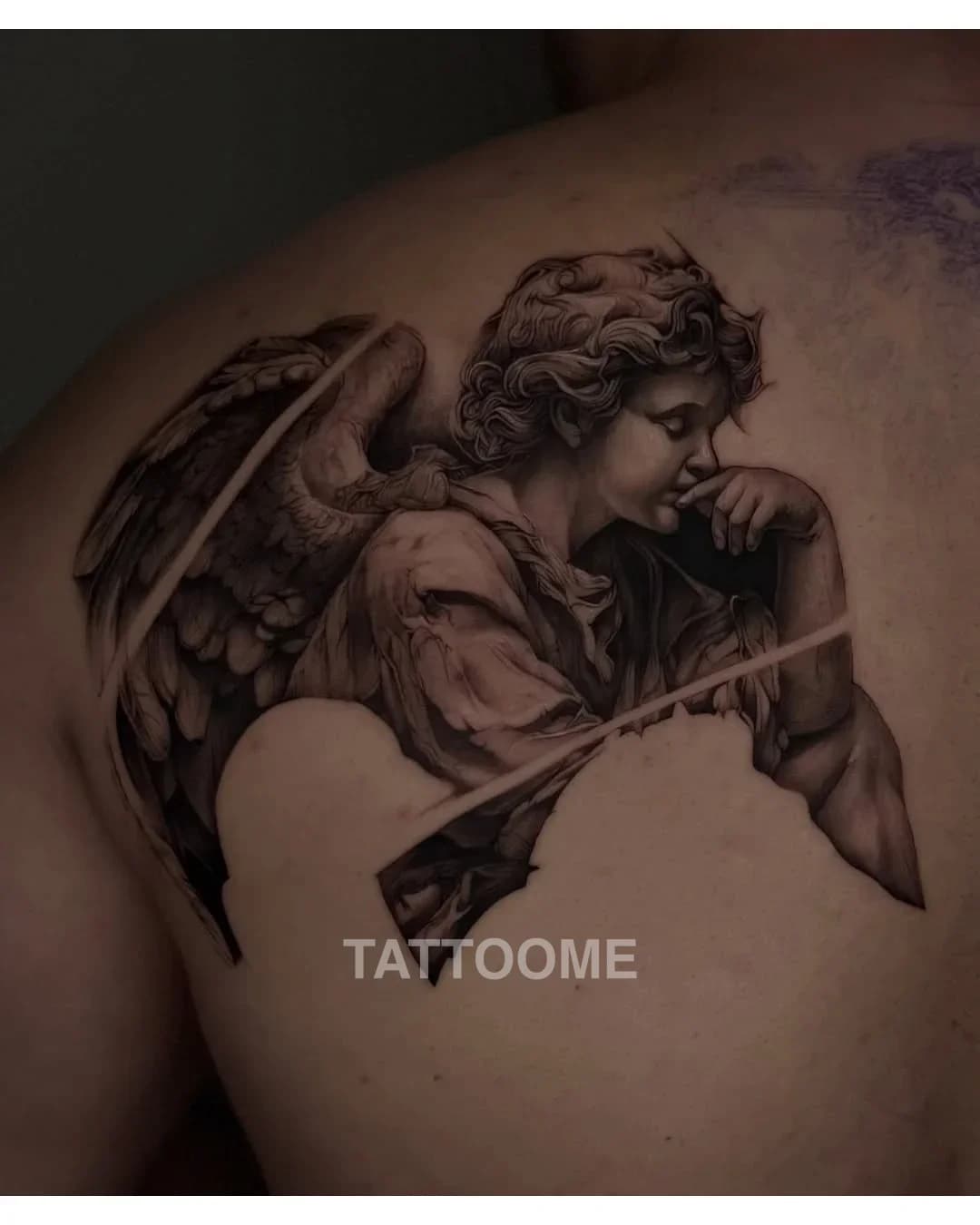 블랙앤그레이 천사 - haak_tattoo