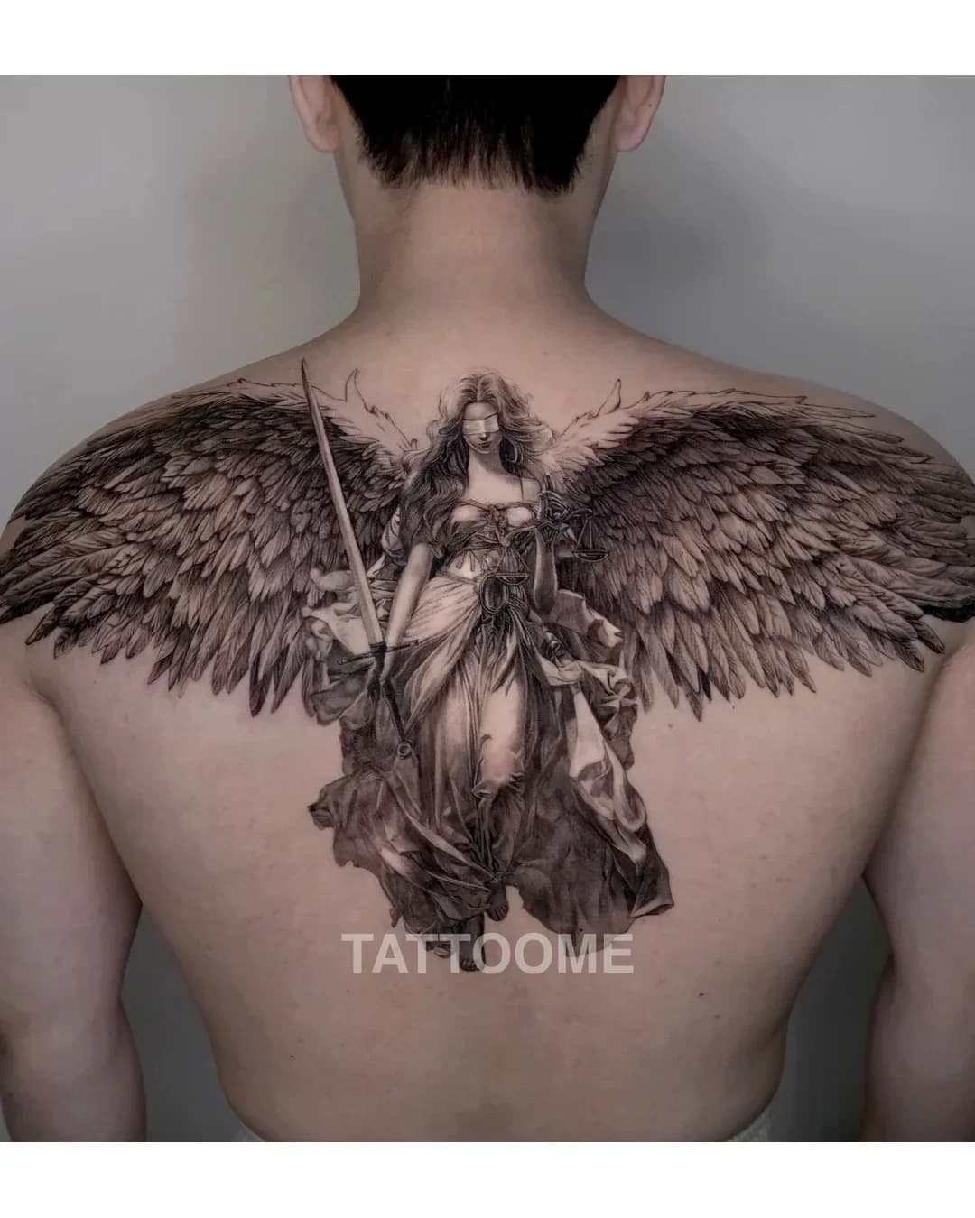 블랙앤그레이 천사 - mabi_tattooer