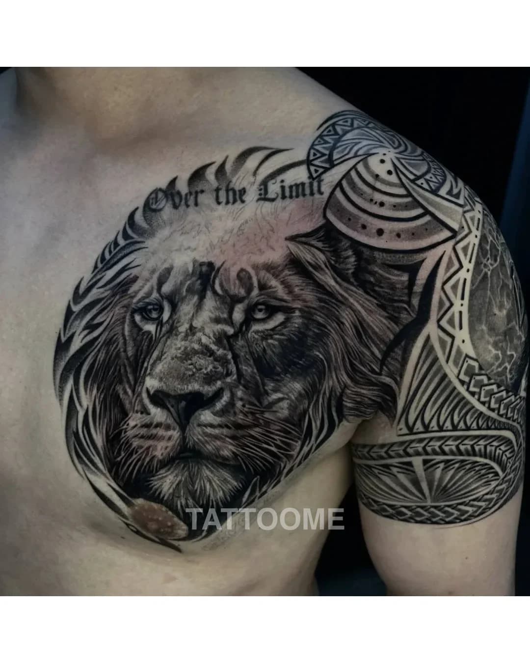 블랙앤그레이 사자 - sour_tattooer