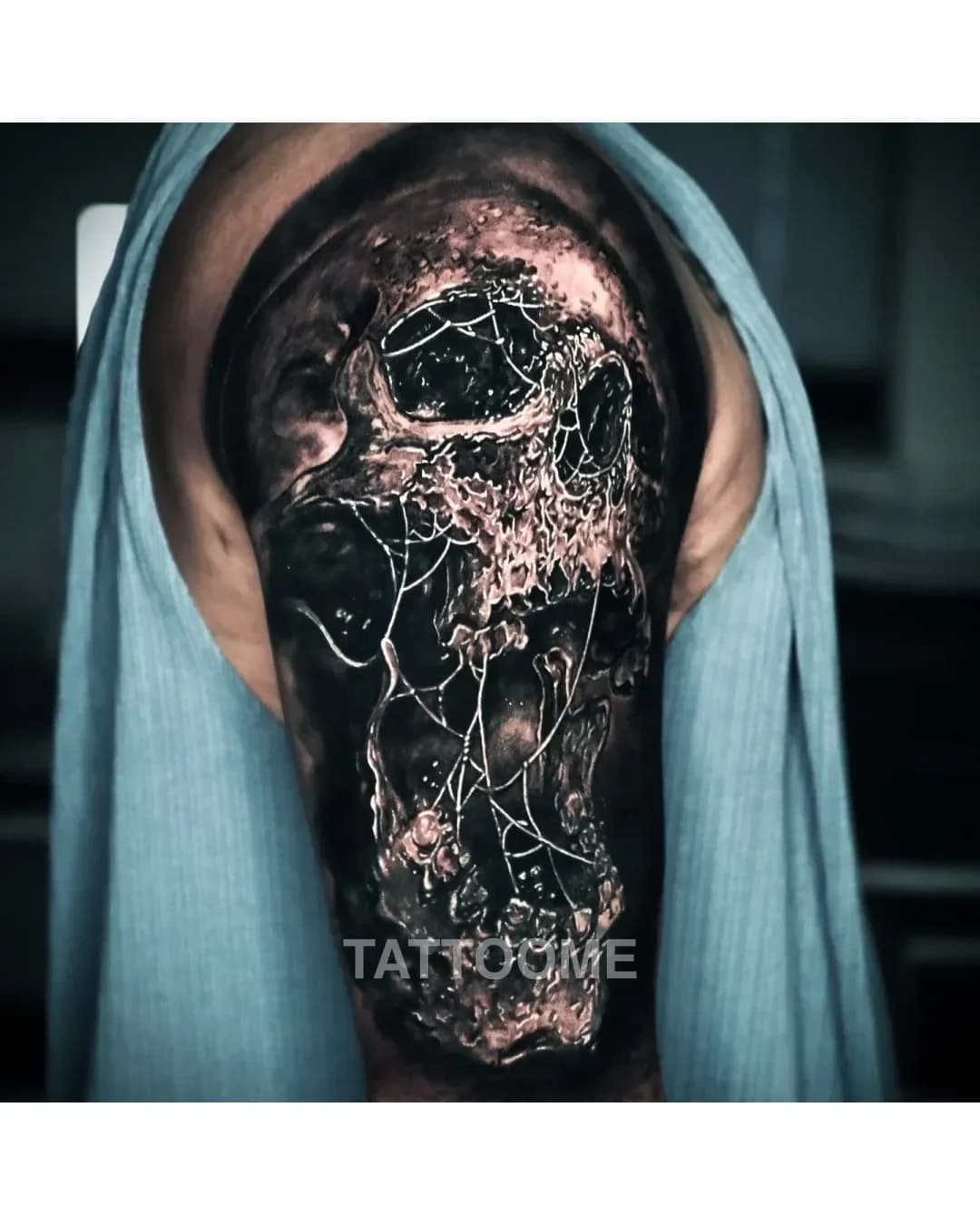 리얼리스틱 해골 - blackrora_tattoo