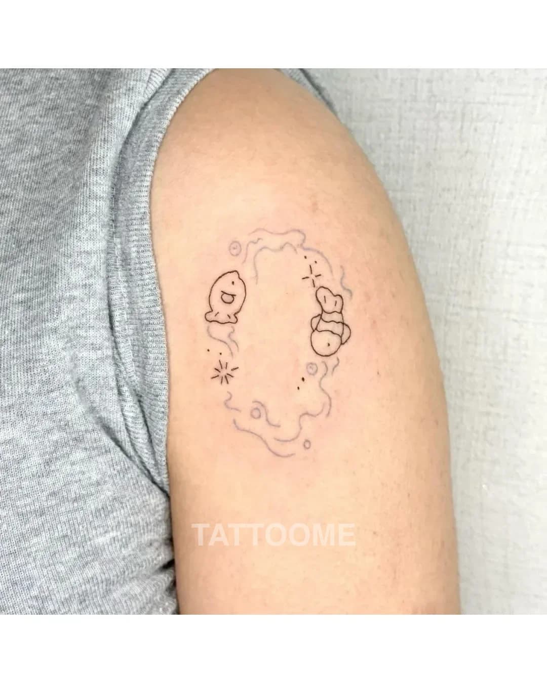 라인워크 물고기 - yun.seul_tattoo
