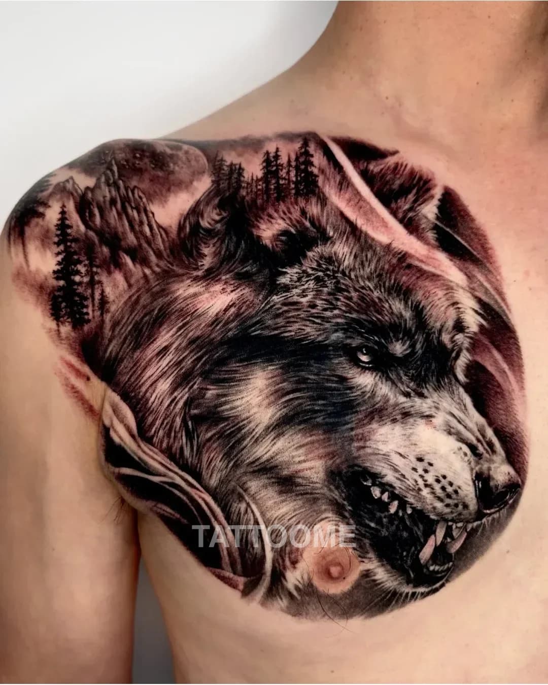 블랙앤그레이 늑대2 - inkedout_tattoo