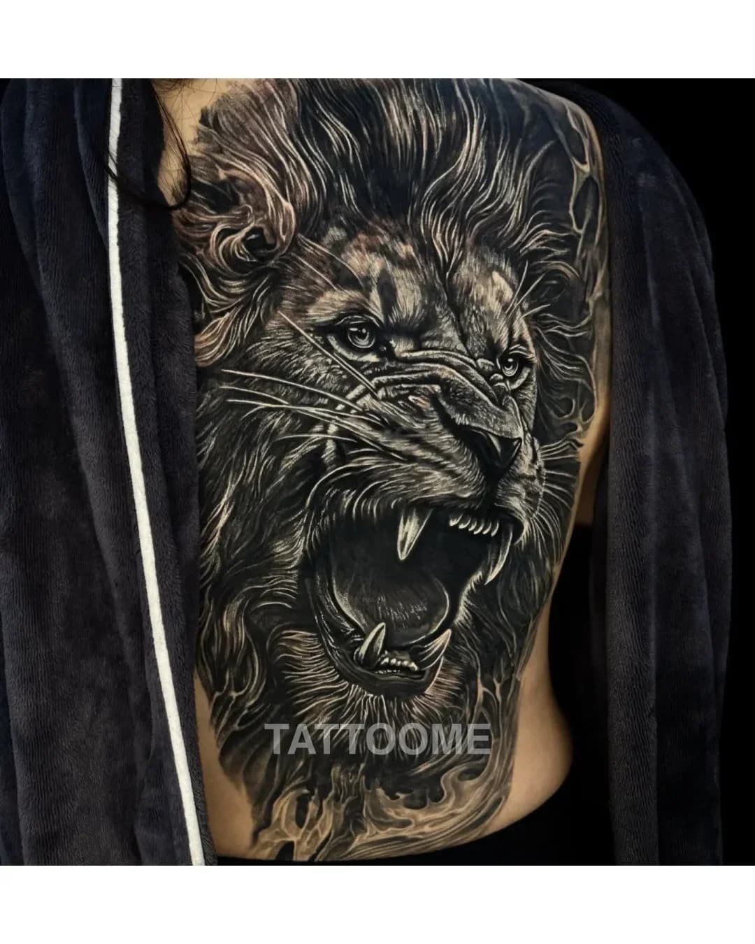 블랙앤그레이 사자2 - sour_tattooer