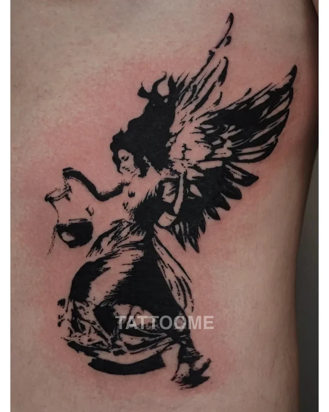 블랙워크 천사2 - nada_tattoo