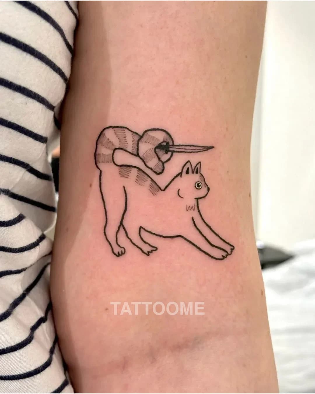 라인워크 고양이 - banban_tattooer