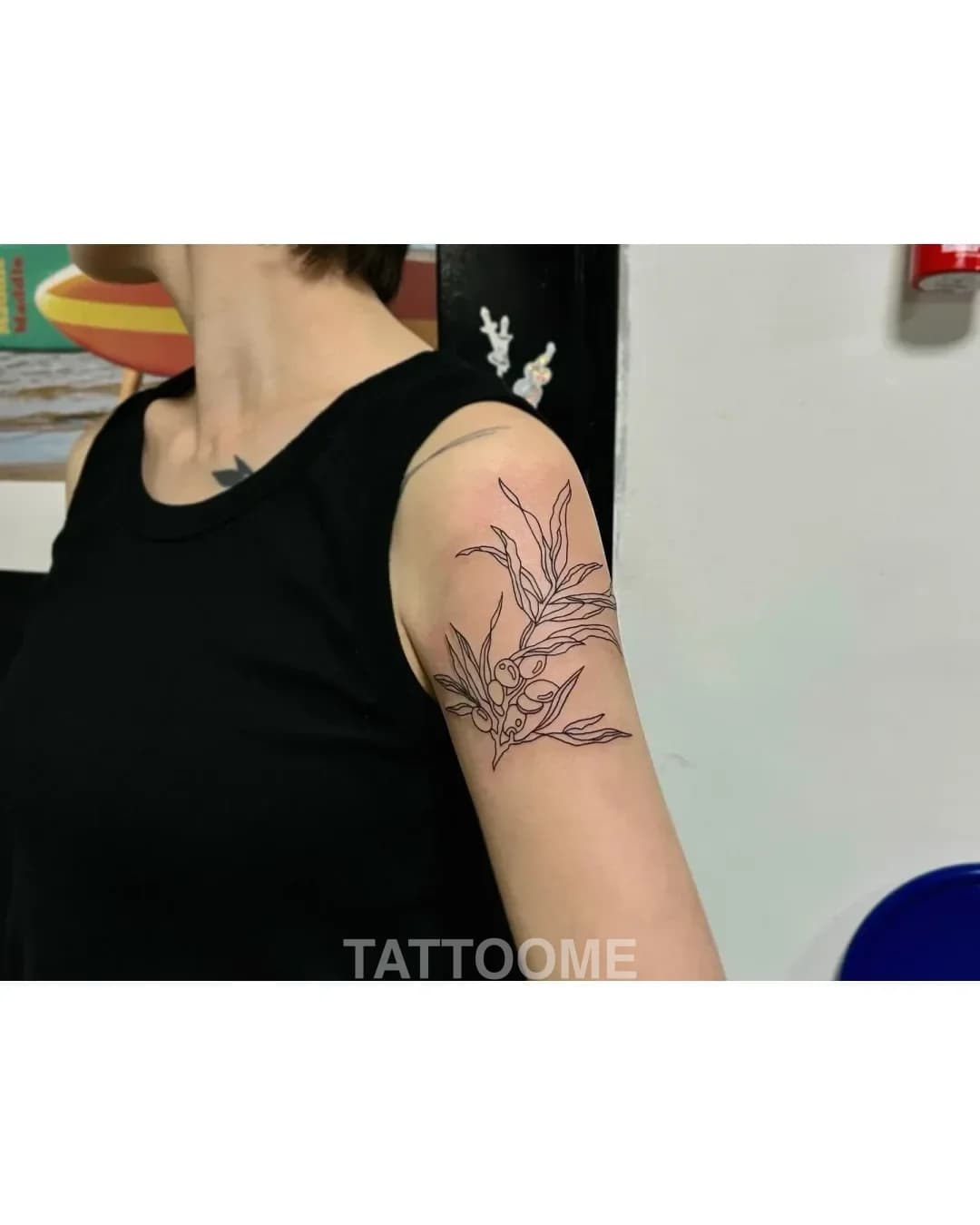 라인워크 식물 - nockda_tattoo