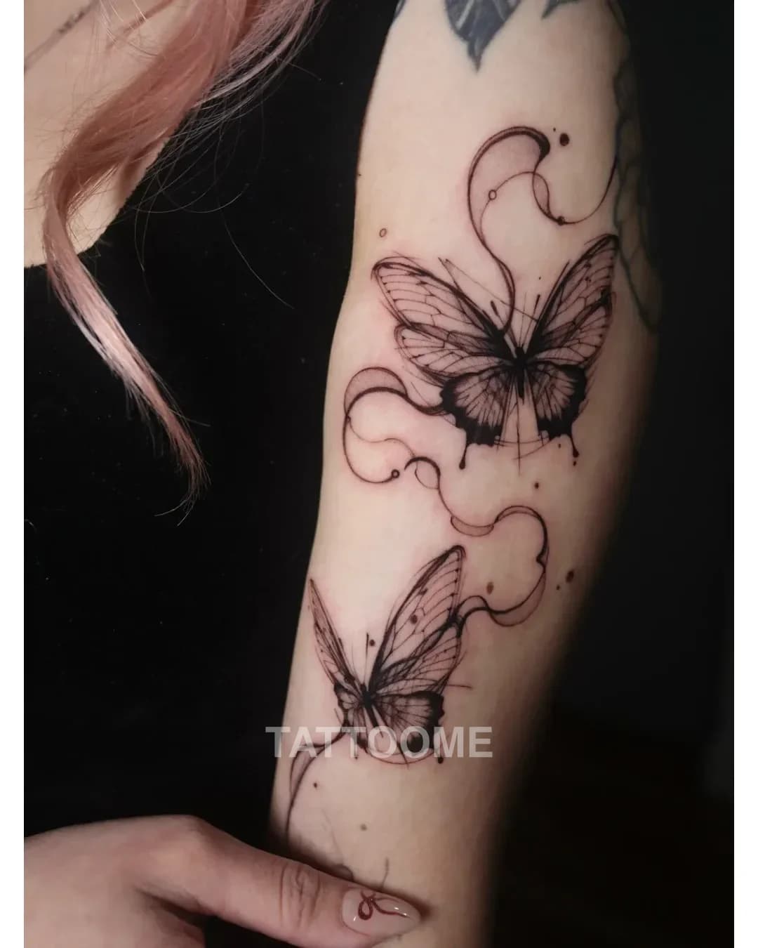 블랙워크 나비4 - tattoo_chamsae