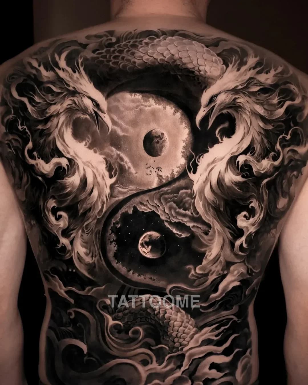 블랙앤그레이 등판 - haarlem_tattooer