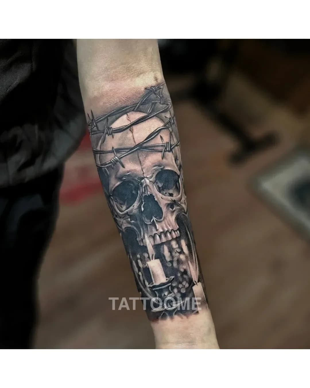 블랙앤그레이 해골 - tattooist_jaeil